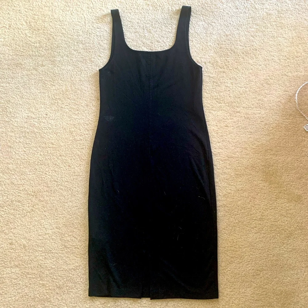 Zara Black Scoop Neckline Fitted T-shirt Dress - Picture 2 of 4